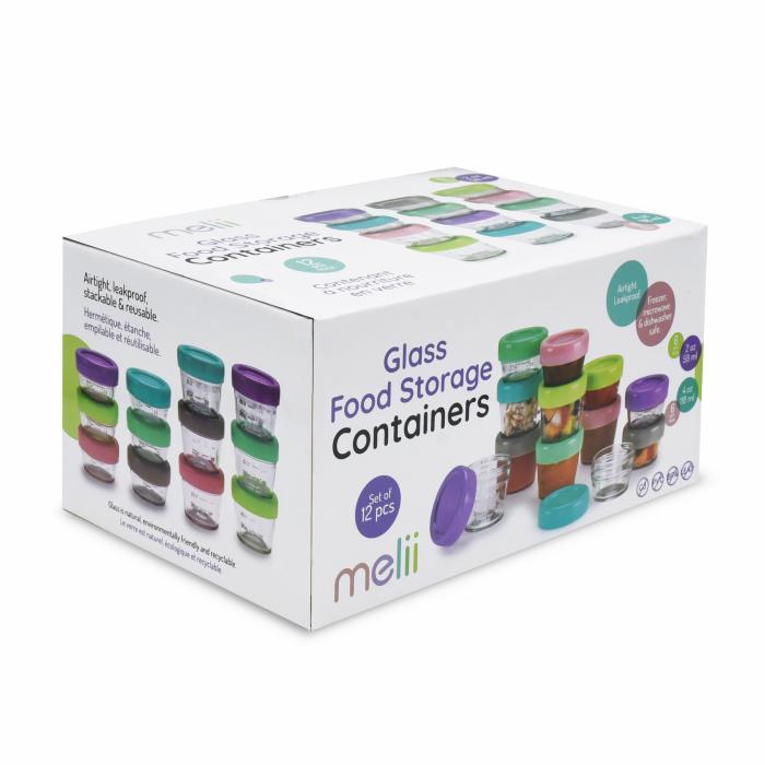 Melii – Glass Baby Food Containers (60 ml set of 6 120 ml set of 6)