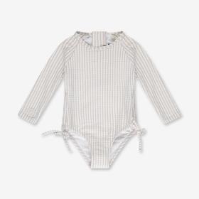 Minene – Ολόσωμο Μαγιώ με Μανίκια UV Pink&White (6-24 μηνών) - 12-18m