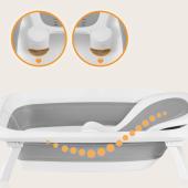 Lionelo BabyBubble πτυσσόμενο μπανάκι μωρού με γλύστρα + θερμόμετρο Gray Dove