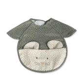 Αδιάβροχη Σαλιάρα με  Μανίκια Poppy Mouse Olive