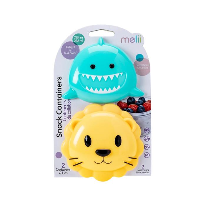 Melii – Σετ 2 δοχείων για σνακ - Shark & Lion