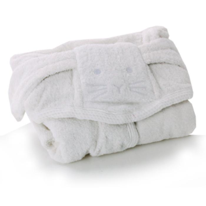 Cuddly Bath Robe/White Small