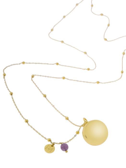 ProudMama Bola Olivia Gold Chain Γκρι Aχάτης