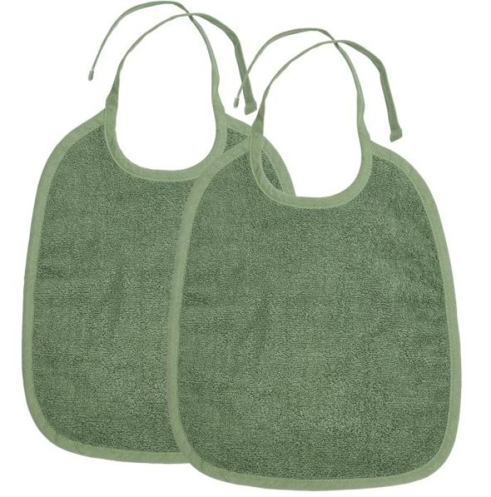 Meyco Σετ 2 Βαμβακερές Σαλιάρες Forest Green