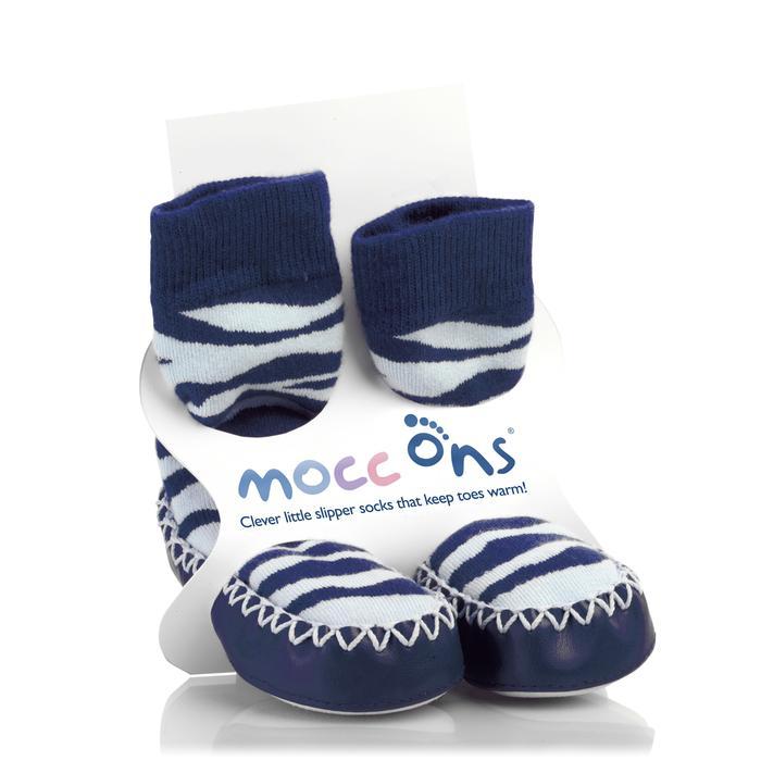 Mocc ons Blue Zebra - 12-18m