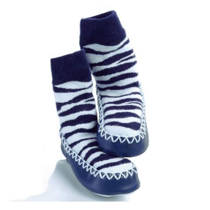Mocc ons Blue Zebra - 12-18m