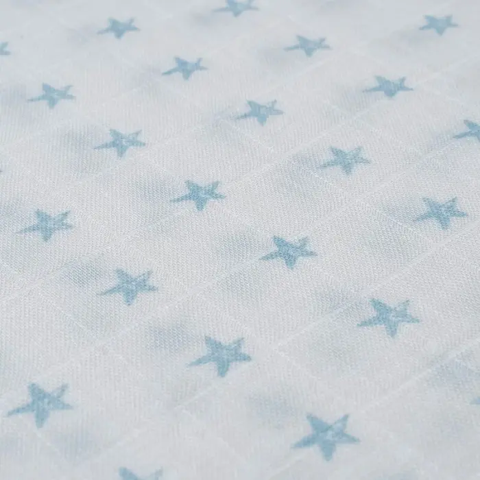 Interbaby Πάνα Αγκαλιάς Μουσελίνας Estrellas White Blue 120x120cm