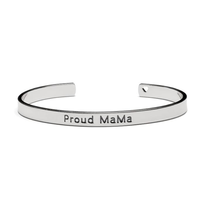 Proud Mama Βραχιόλι Χειροπέδα Mama Silver