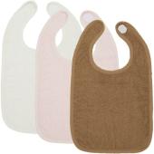 Meyco – Σετ 3 Βαμβακερές Σαλιάρες Offwhite/Soft Pink/Toffee