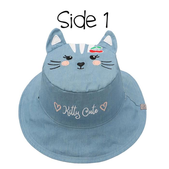 Καπέλο Διπλής Όψης UPF 50  Cat/Cherry (Cotton) - MEDIUM 2-4 yrs