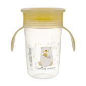 Εκπαιδευτικό Ποτηράκι 360° 240 ml με Χερούλια Yellow