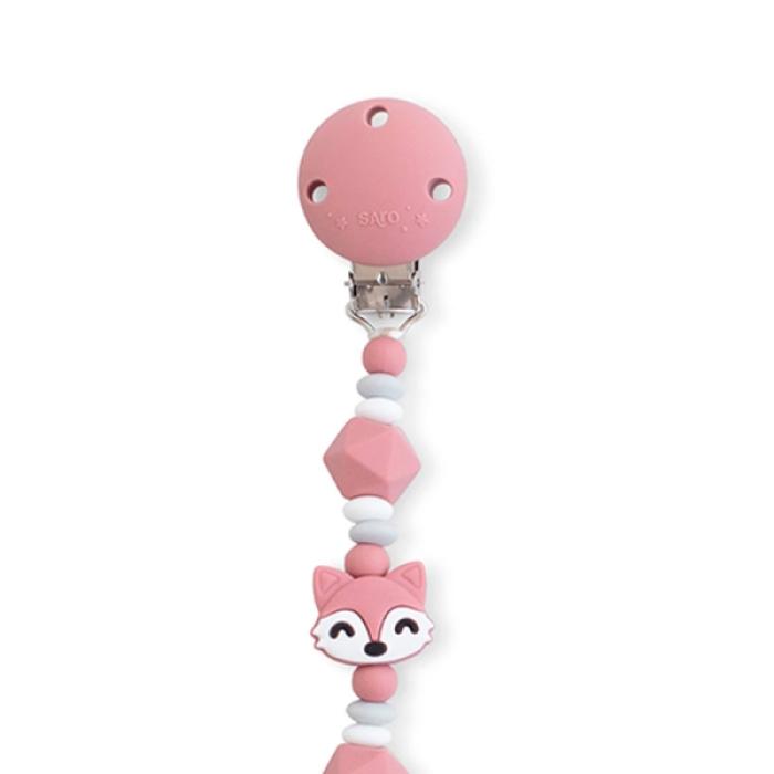 Κλιπ Πιπίλας Σιλικόνης Foxy Old Pink 0+M