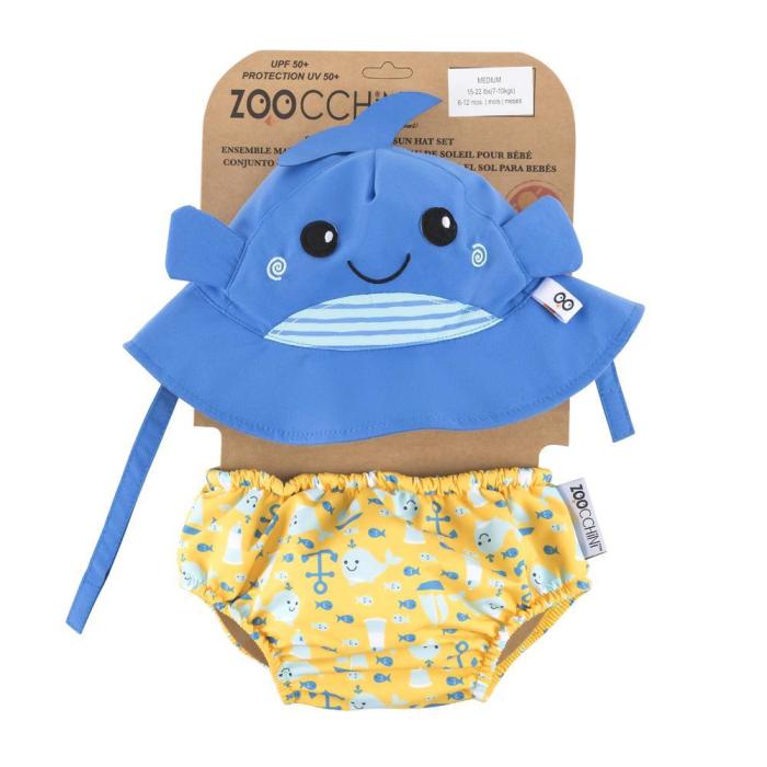 Zoocchini Σετ Μαγιό και Καπέλο UPF50+ Zoocchini Φαλαινάκι