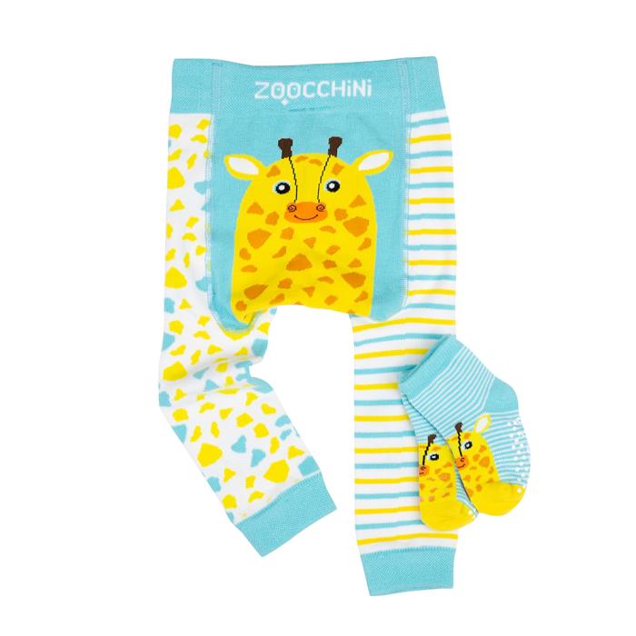 Grip Easy Crawler Pants & Socks Set – Giraffe - 6-12m