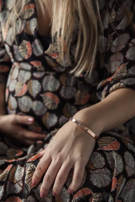 Proud Mama Βραχιόλι Χειροπέδα Forever Rose Gold