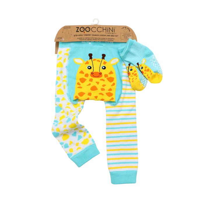 Grip Easy Crawler Pants & Socks Set – Giraffe - 12-18m