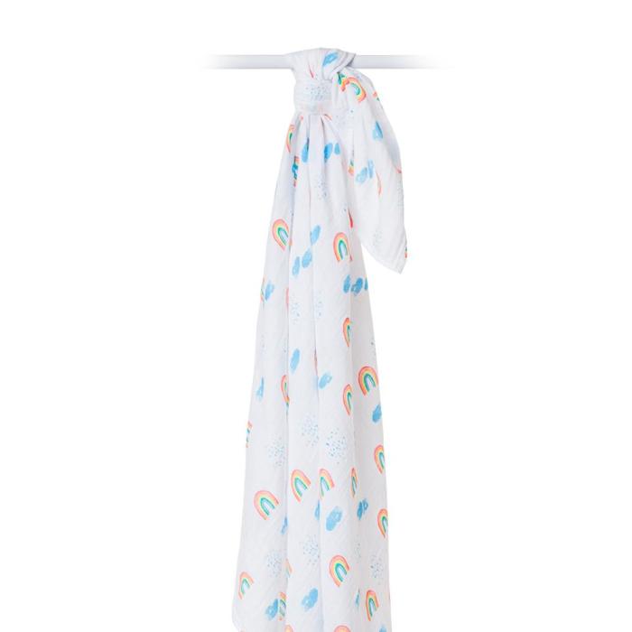 Lulujo Μουσελίνα – Rainbow Sky Swaddling Blanket