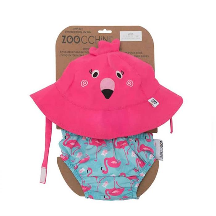 Zoocchini Σετ Μαγιό και Καπέλο UPF50+ Zoocchini Φλαμίνγκο