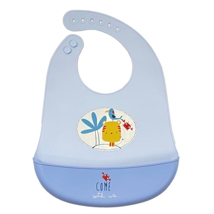 Σαλιάρα Σιλικόνης Little Tiger Blue