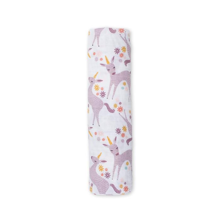 Lulujo Μουσελίνα – Modern Unicorn Swaddling Blanket