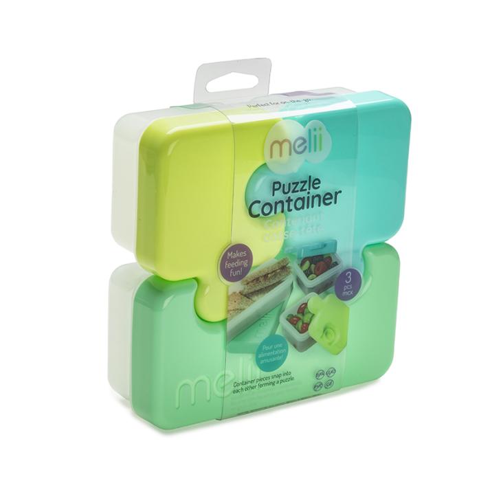 Melli – Φαγητοδοχείο Puzzle - Lime-Mint-Blue