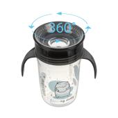 Εκπαιδευτικό Ποτηράκι 360° 240 ml με Χερούλια Black