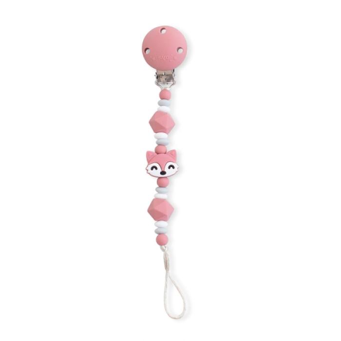 Κλιπ Πιπίλας Σιλικόνης Foxy Old Pink 0+M