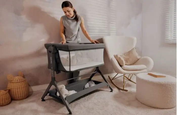 Lionelo Leonie Plus Λίκνο Συγκοίμησης Gray Silver
