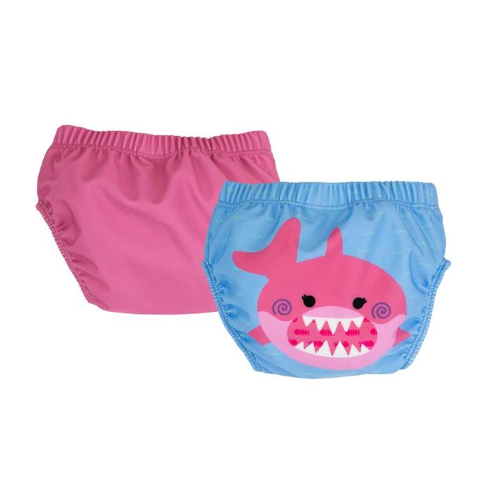 Zoocchini Μαγιώ Πάνα (2pcs Σετ) – Pink Shark - 2-3 ΕΤΩΝ