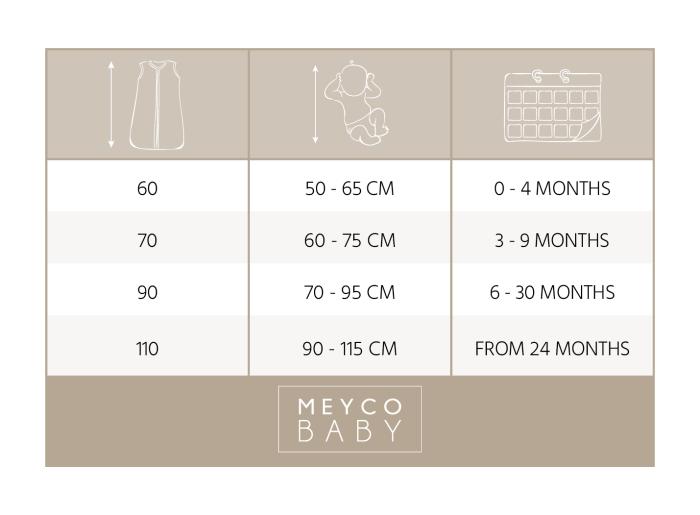 Meyco Υπνόσακος Forest Animals με αποσπώμενα μανίκια (0-5 ετών) - 60cm