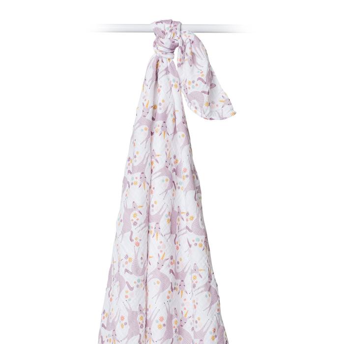 Lulujo Μουσελίνα – Modern Unicorn Swaddling Blanket