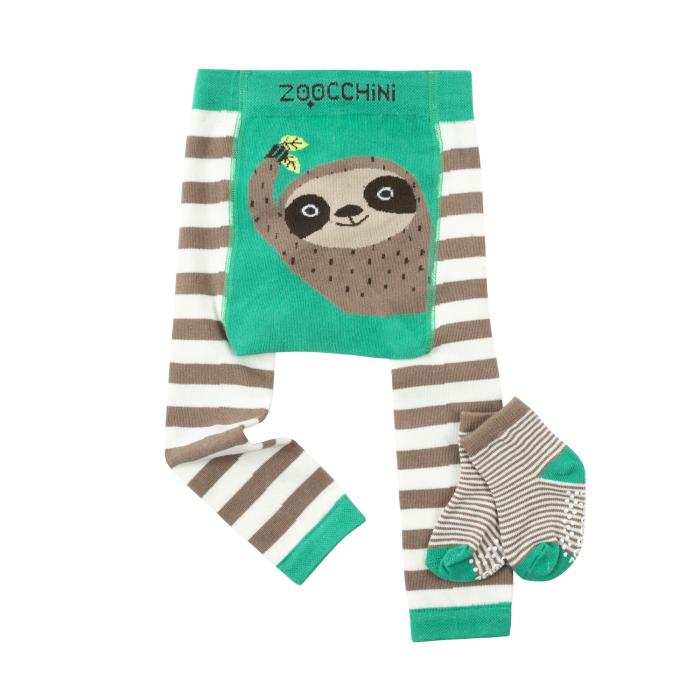 Grip Easy Crawler Pants & Socks Set – Silas the Sloth - 6-12