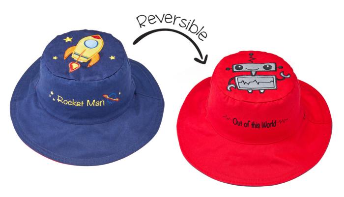 Καπέλο Διπλής Όψης UPF 50 – Διαστημόπλοιο (Cotton) - MEDIUM 2-4 yrs