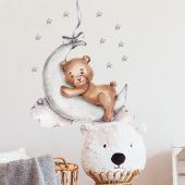 Sipo Wall sticker teddy bear on themoon