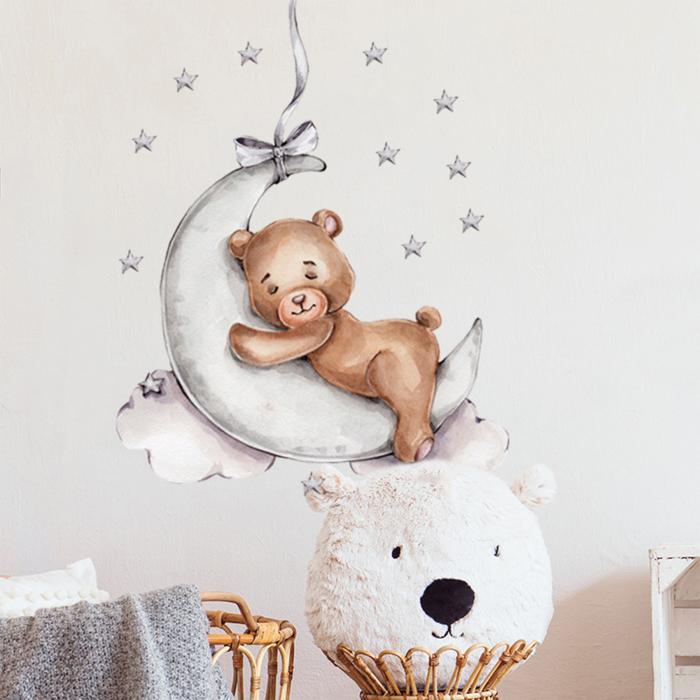 Sipo Wall sticker teddy bear on themoon