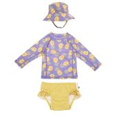 Σετ UV Μαγιώ Bucket Καπέλο Μπλούζα Pineapple - 6-12m