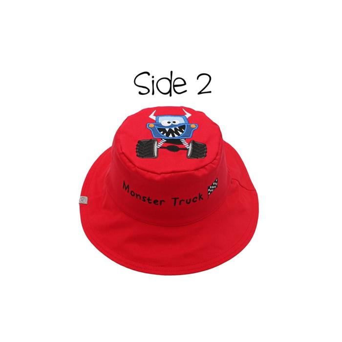 Καπέλο Διπλής Όψης UPF 50  Monster/Car (Cotton) - SMALL 6 mo-2 yrs