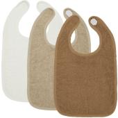 Meyco – Σετ 3 Βαμβακερές Σαλιάρες Offwhite/Sand/Toffee