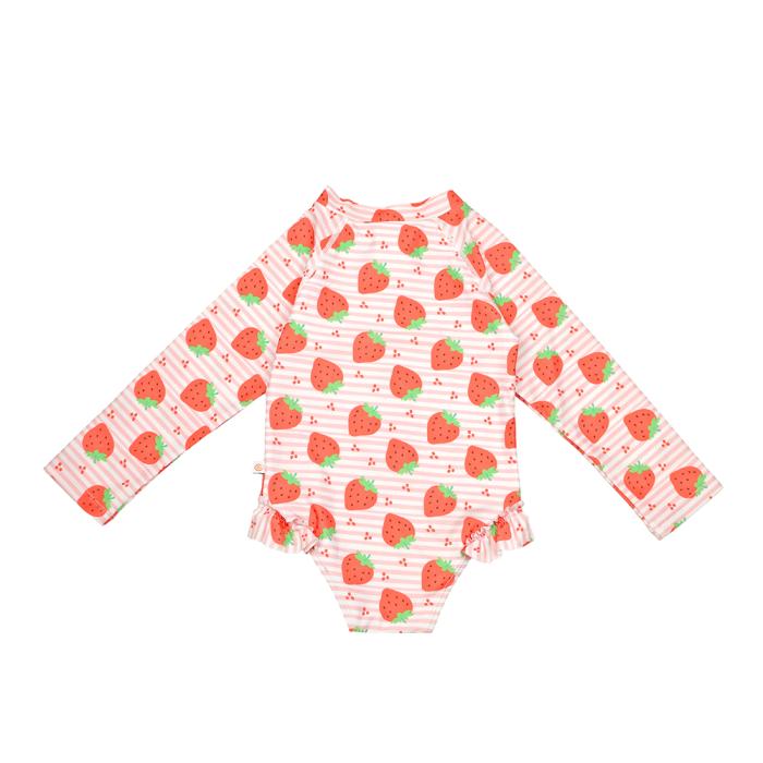 Zoocchini Ολόσωμο Μαγιώ με Μανίκια UV Strawberry - 12-24m