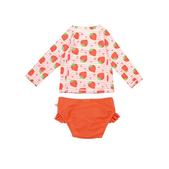 Zoocchini Σετ UV Μαγιώ και Μπλούζα Strawberry - 12-24m
