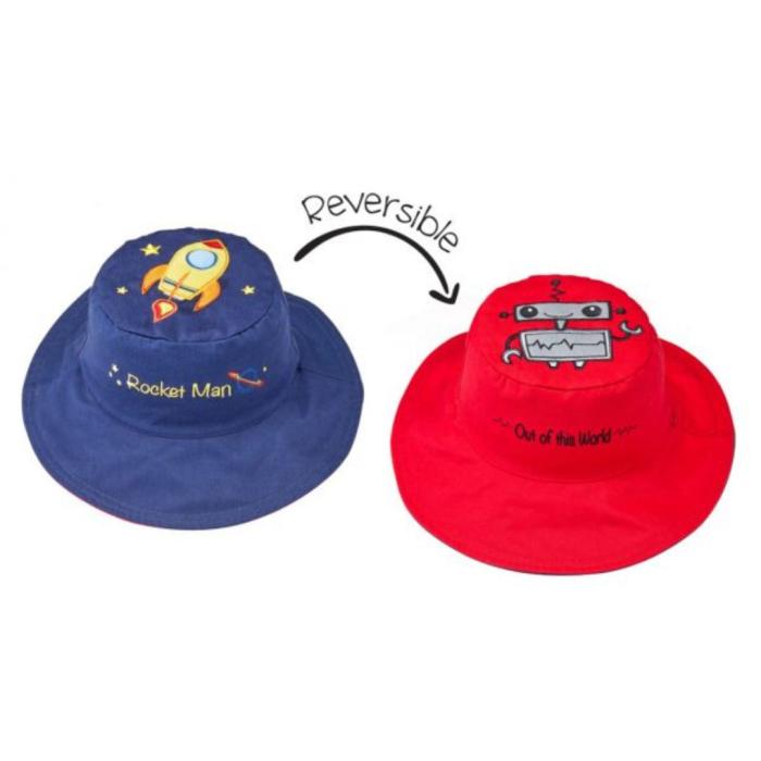 Καπέλο Διπλής Όψης UPF 50 – Διαστημόπλοιο (Cotton) - LARGE 4-6 yrs