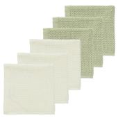Meyco 6 Λαβέτες Πετσετάκια Popcorn Natural/Soft olive – 30x30cm