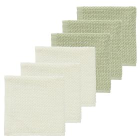 Meyco 6 Λαβέτες Πετσετάκια Popcorn Natural/Soft olive – 30x30cm