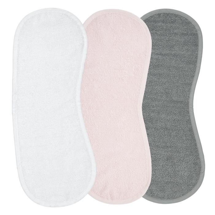 Meyco – Σετ 3 Βαμβακερές Λαβέτες (53×20) - White/Light pink/Grey