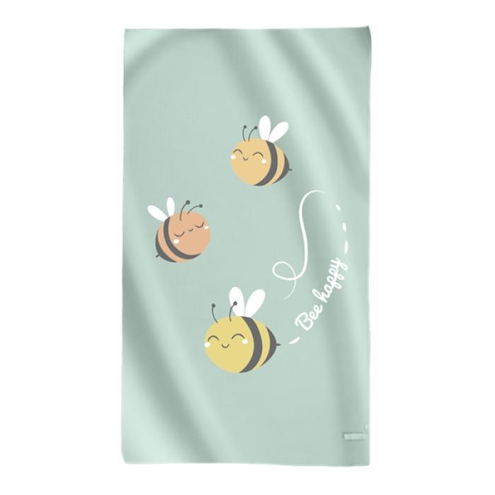 Πετσέτα Παραλίας Microfiber Bee Happy 80x140εκ.