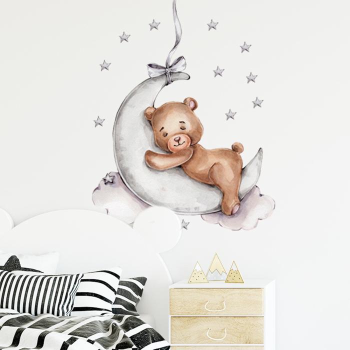 Sipo Wall sticker teddy bear on themoon