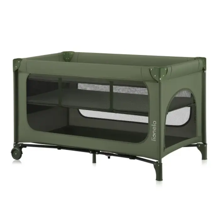 Lionelo Jasmin Easy Fold Παρκοκρέβατο 2 Επιπέδων Olive Green