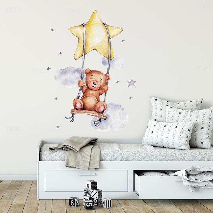 Sipo Wall sticker Bear on Swing