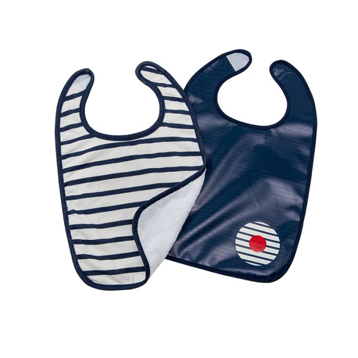 Baby To Love Σετ 2 σαλιάρες/ποδιές – Blue Stripes