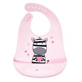 Σαλιάρα Σιλικόνης Zebra Pink